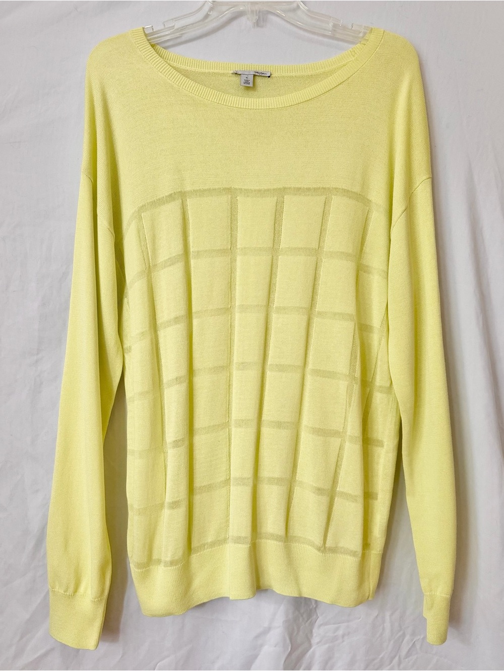 Chartreuse Lightweight Knit Sweater XL Rayon Cotton - Picture 7 of 8